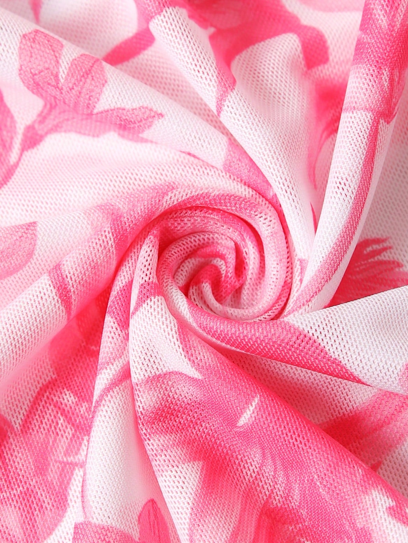 Set De Traje De Baño Rosa Con Estampado Floral Y Falda Larga