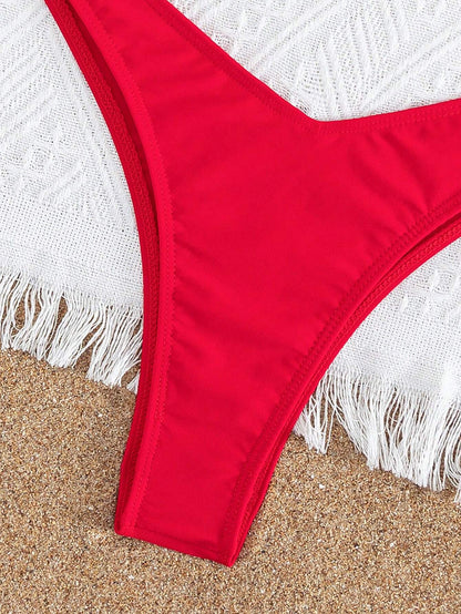 Bikini Push Up Rojo con Corte Alto y Ajuste Perfecto