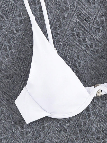 Bikini Push Up Blanco con Corte Alto y Ajuste Perfecto